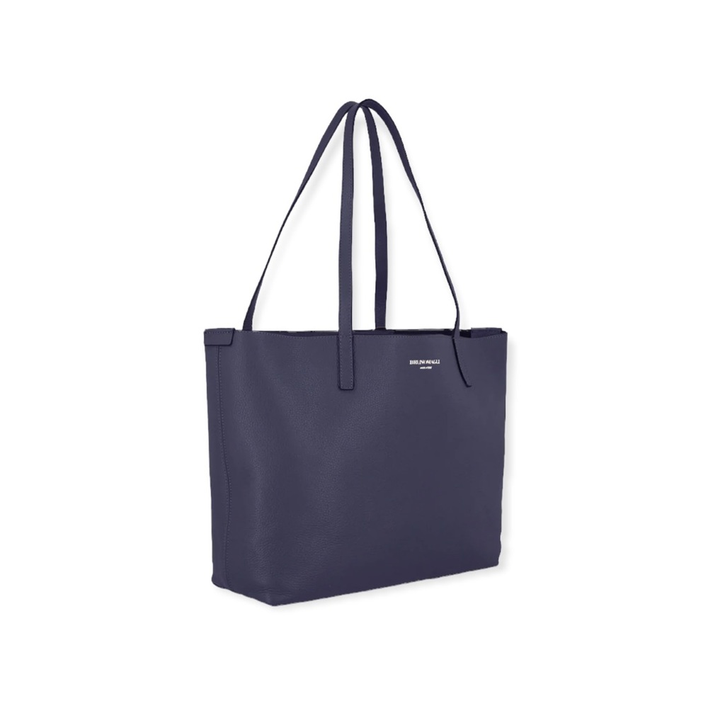 Bruno Magli Leather Navy Everyday Tote Bag - Picture 3 of 11